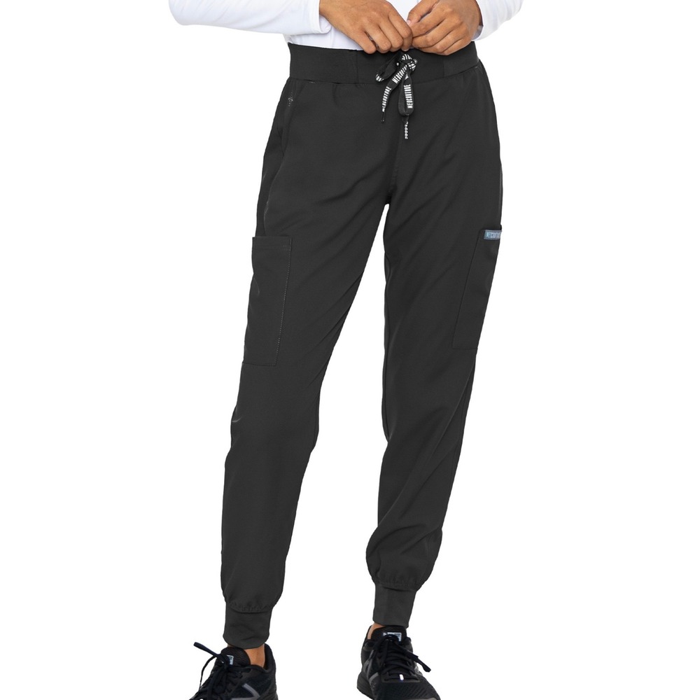 Med Couture Insight Jogger Scrub Pants Bundle Black and Burgundy Women's XS